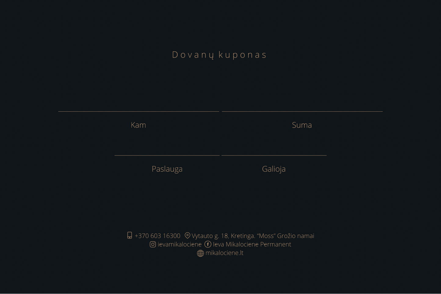 DOVANŲ KUPONAS