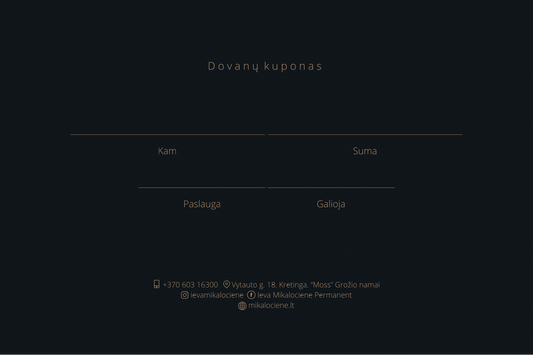 DOVANŲ KUPONAS